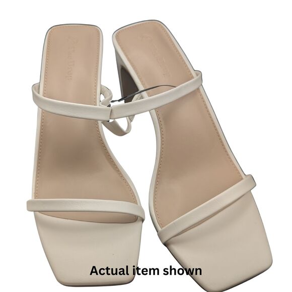 🤍 The Drop Avery Strappy Block Heel Sandal White NWT Size 9 & 9.5 - Picture 2 of 6